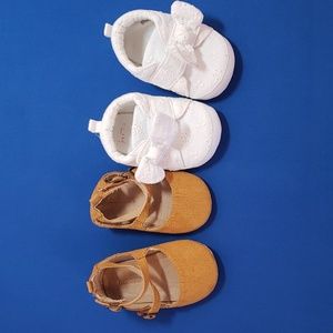 Two pairs baby girl shoes